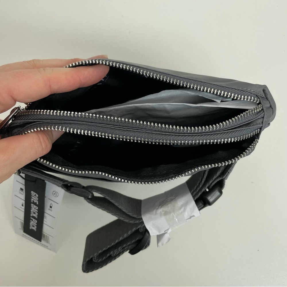 State Bag Lorimer Fanny Pack Belt Bag Zip Pocket Nylon Travel Grey Silver Unisex - Picture 12 of 13